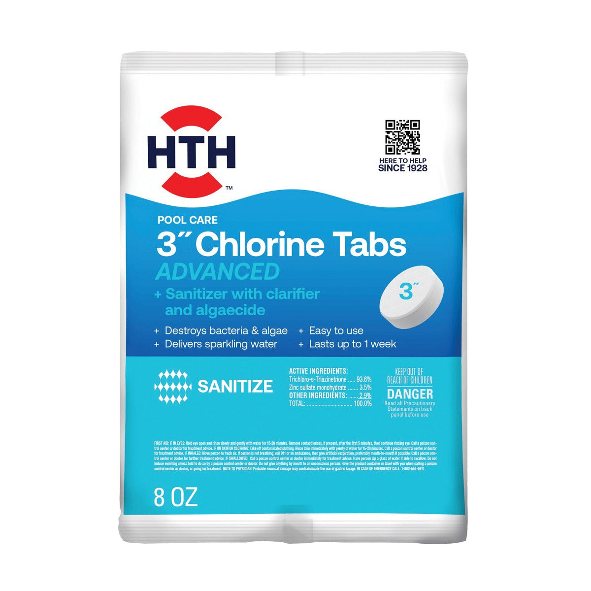 HTH Hth 42053 3-inch chlorine tabs advanced (8 lb)