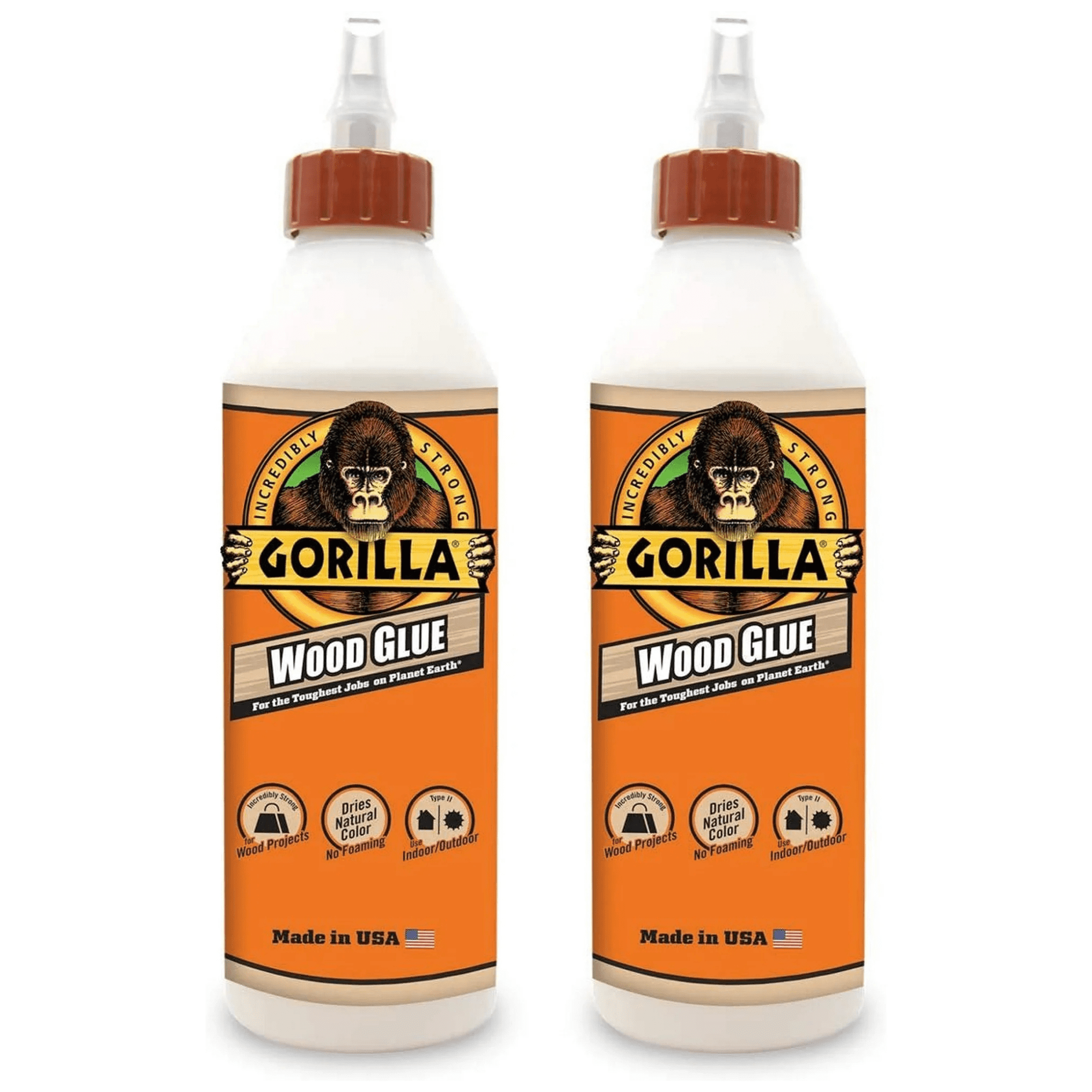 GORILLA Gorilla 6205001 Wood Glue 18 oz Bottle (2 Pack)