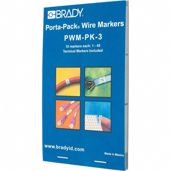 BRADY Brady 31203 Vinyl Cloth Wire Marker Pack 1-45