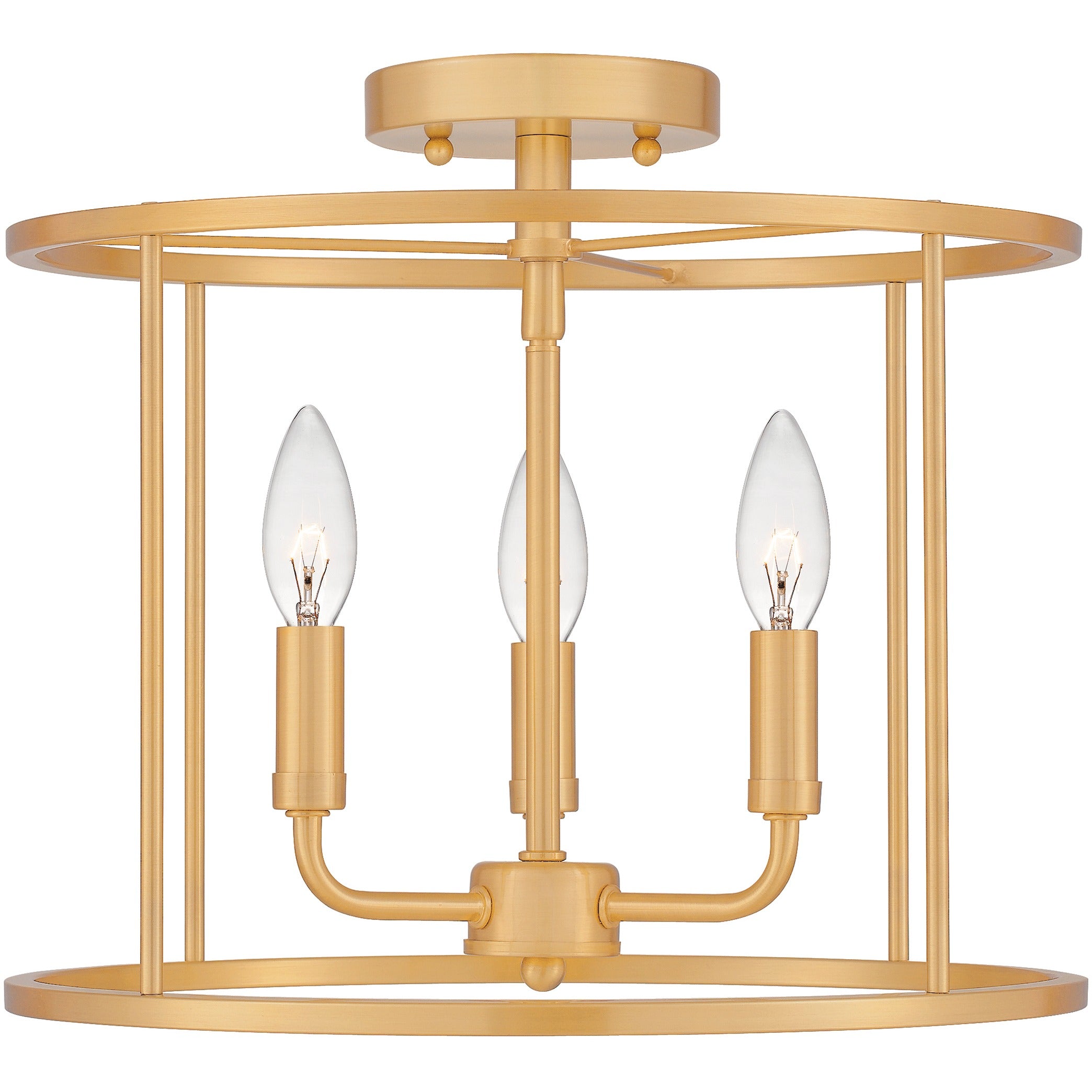 QUOIZEL Quoizel ABR1714AB Abner Semi-Flush Mount 3-Light 60W 14 Inch ABR1714AB