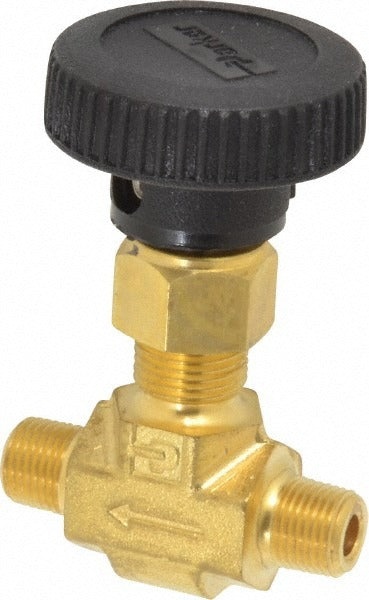 PARKER Parker 2M-V4LN-B Needle Valve 1/8 Inch Mnpt Brass 3000 Psi
