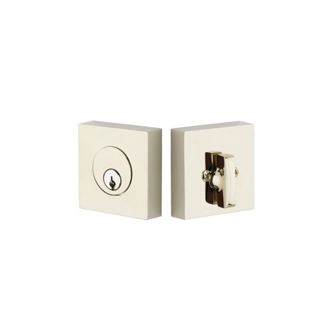 EMTEK Emtek 8469US14 Square Single Cylinder Deadbolt Polished Nickel