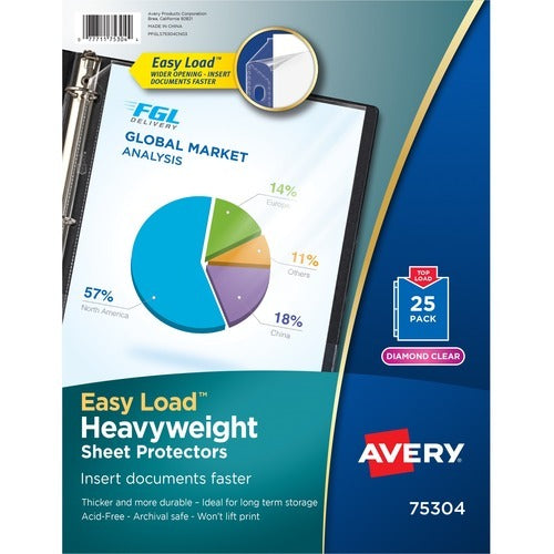 AVERY Avery AVE75304 Sheet Protectors 11x8.5 in Acid-free 25-pack