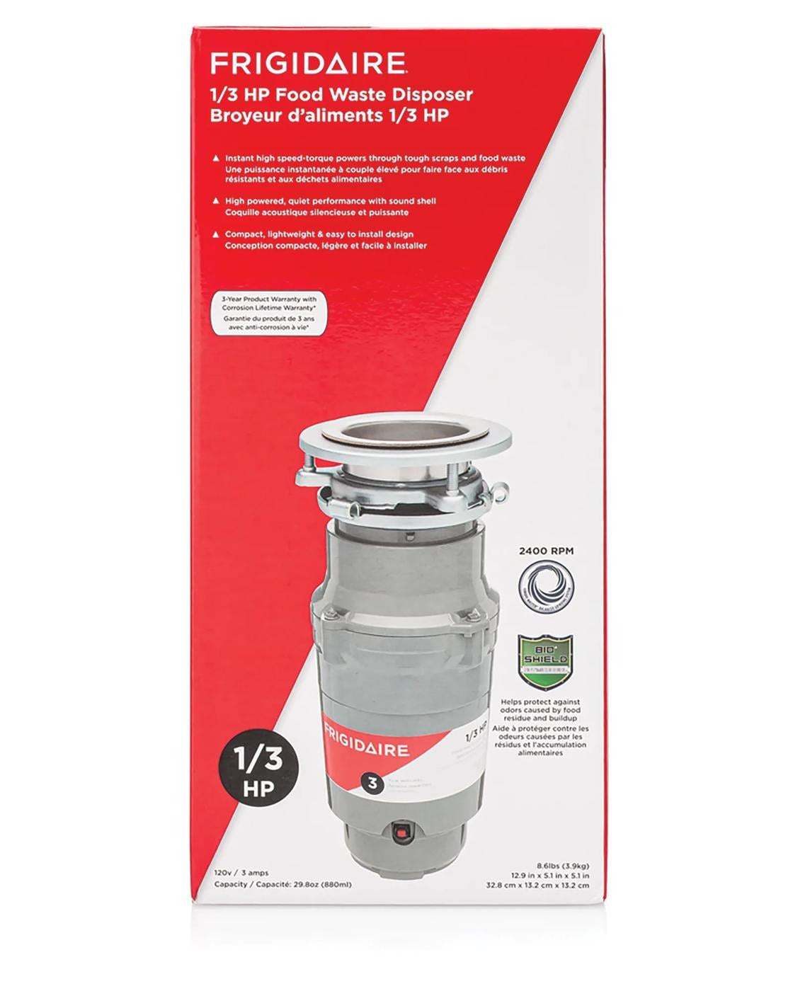 FRIGIDAIRE Frigidaire FF03DISPD1 Direct wire garbage disposal 1/3 horsepower