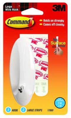 3M 3M Company 17069-ES Large Wire Hook with Strips 4 Pack