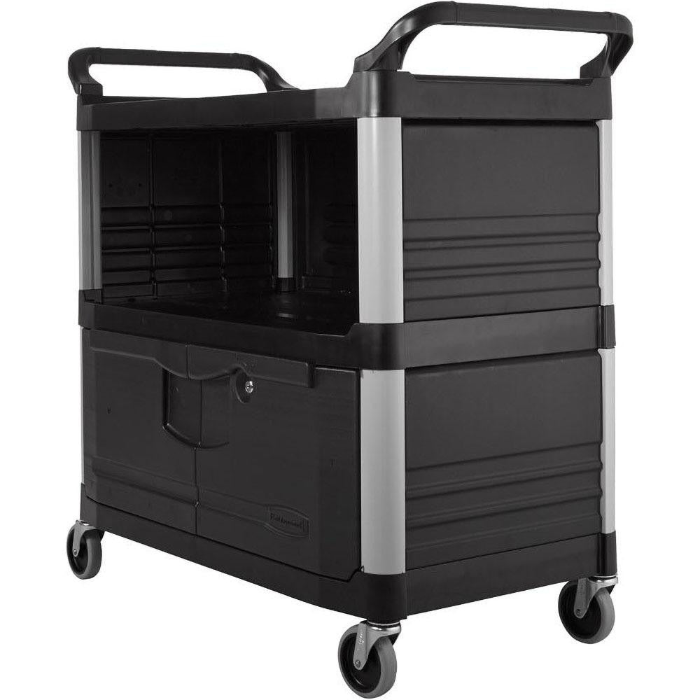 RUBBERMAID Rubbermaid FG409500BLA Mobile Equipment Cart 3 Shelf