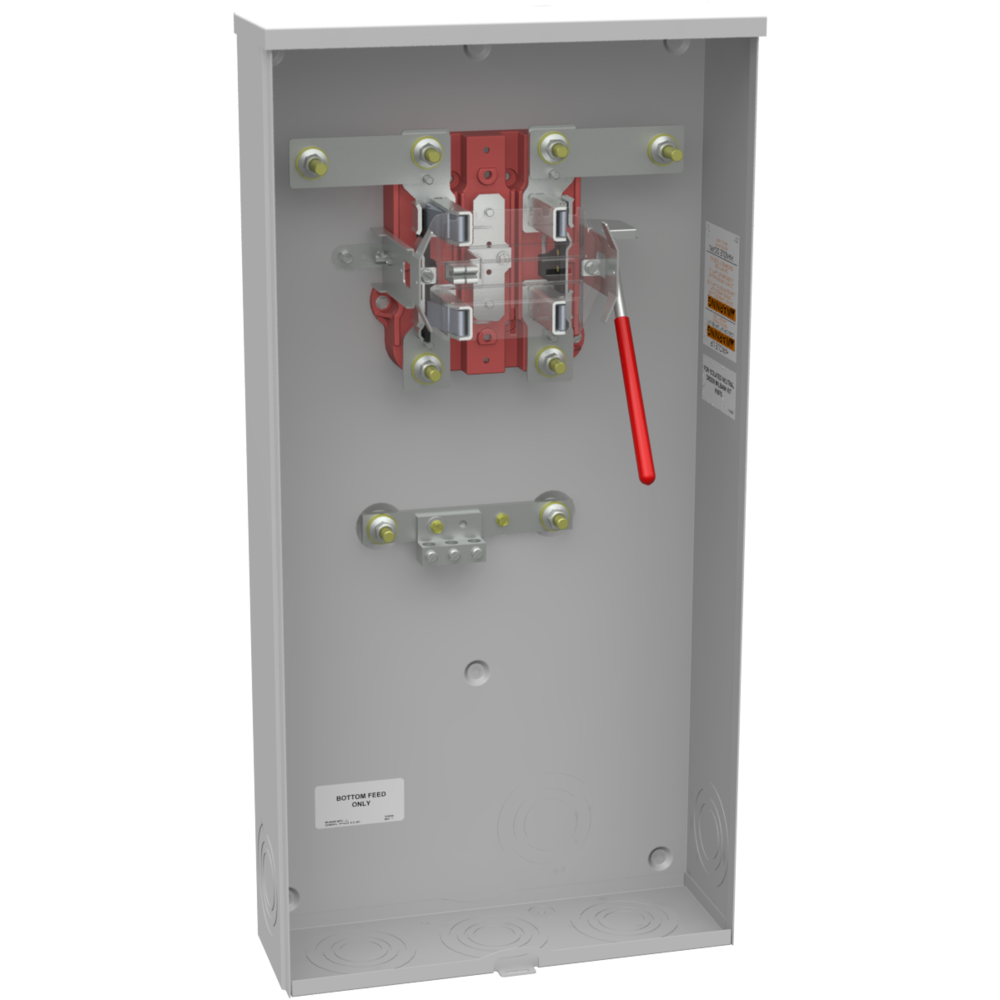 MILBANK MILBANK U1129-O-5T9 Single Position Meter Socket 320 Amp 1 Phase Ringless Lever Bypass 4 Terminal Underground 600V 9 Oclock 5th Terminal