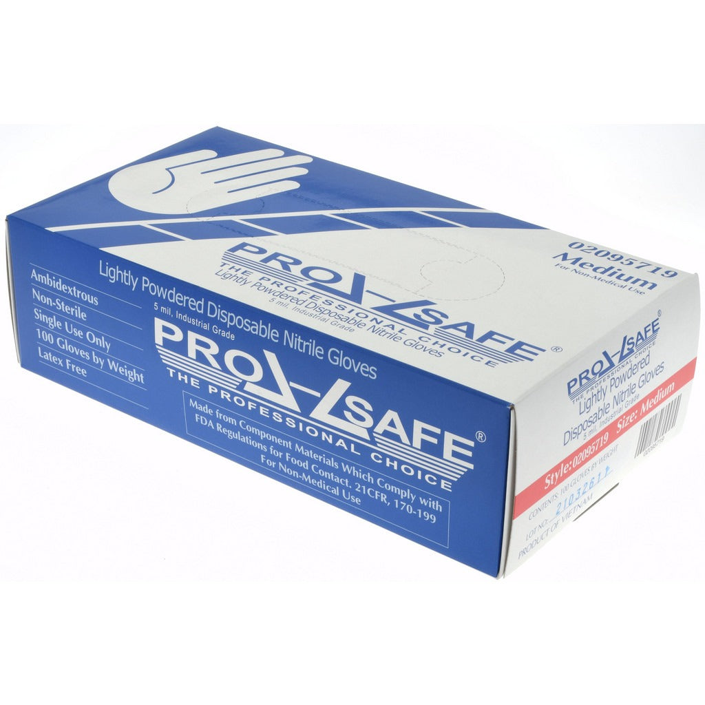 PRO-SAFE Pro-safe PS-63-332/M Nitrile Gloves 5 Mil Medium 100 Pack