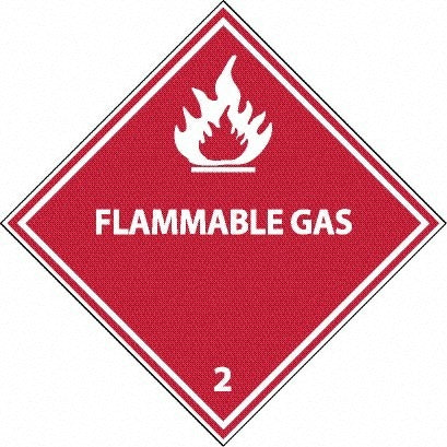 ACCUFORMNMC Accuformnmc DL2AL Flammable Gas Dot Shipping Label