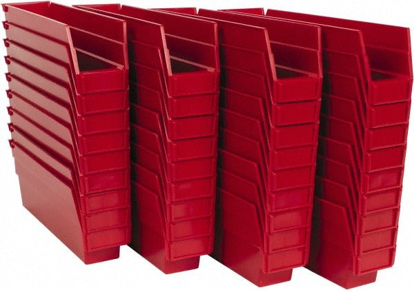 QUANTUM STORAGE SYSTEMS Quantum Storage QSB100RDCS Hopper Shelf Bin Red 36-pack