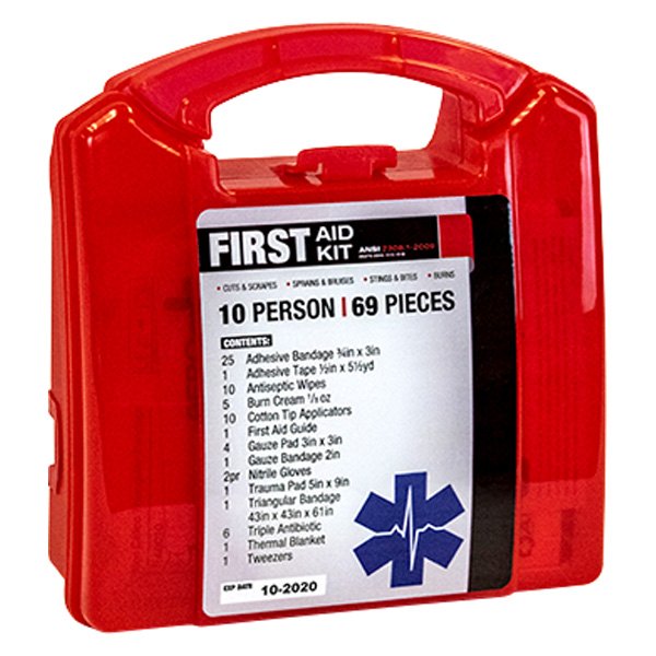 SAS Safety 6010 10-Person First Aid Kit Plastic Box