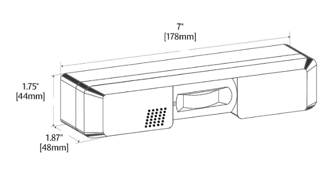 SECURITRON Securitron XMS2 Passive Infrared Motion Sensor Request to Exit Device 12/24 VDC (7.125 x 1.75 x 1.87 in) SN-XMS2