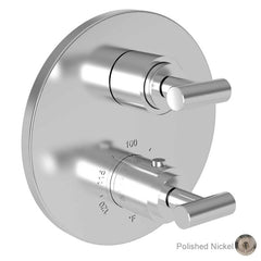 Newport Brass 3-3103TR/15 Thermostatic Trim Pavani Round Plate 2 Lever Polished Nickel ADA for Luxtherm 1/2 Inch Rough Valve