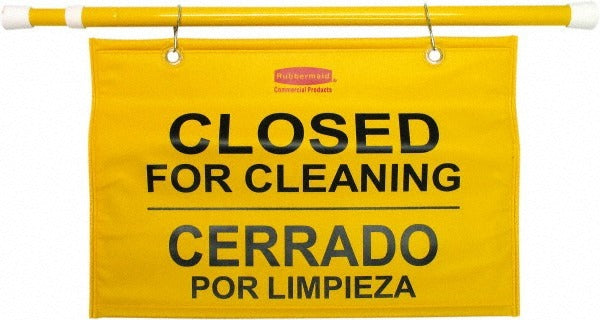 RUBBERMAID Rubbermaid FG9S1600YEL Closed for Cleaning Safety Sign