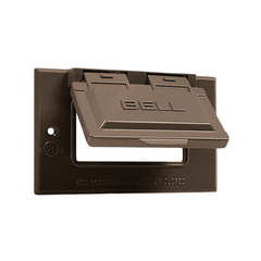 Bell 5101-2 1-Gang Bronze Powder Coated Metallic Horizontal Device Mount Flip GFCI Weatherproof Box Cover