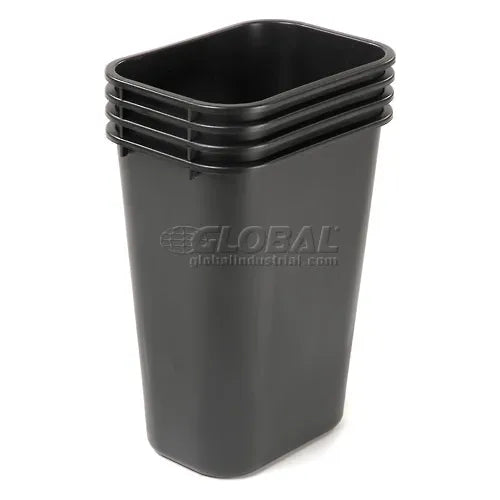 Rubbermaid FG295700BLA LG RECT WSTBSKT - 10 Gallon Rubbermaid Plastic Wastebasket - Black