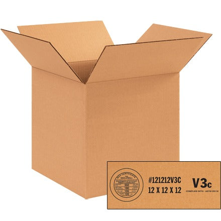 BSC PREFERRED Bsc Preferred 121212V3C Corrugated Box 12x12x12 in 20 Pack