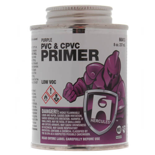 Hercules 60413 PVC & CPVC Pipe and Fittings Purple Primer 8 Ounce