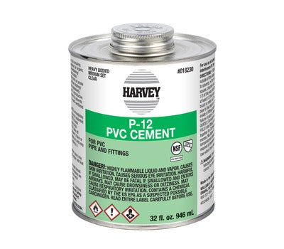 WILLIAM H HARVEY William H. Harvey 018230-12 Pvc Cement 32 Oz