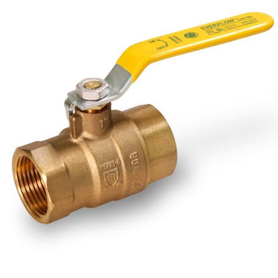 Everflow 605T038-NL 3/8 IPS Full Port Premium Brass Ball Valve Lead Free