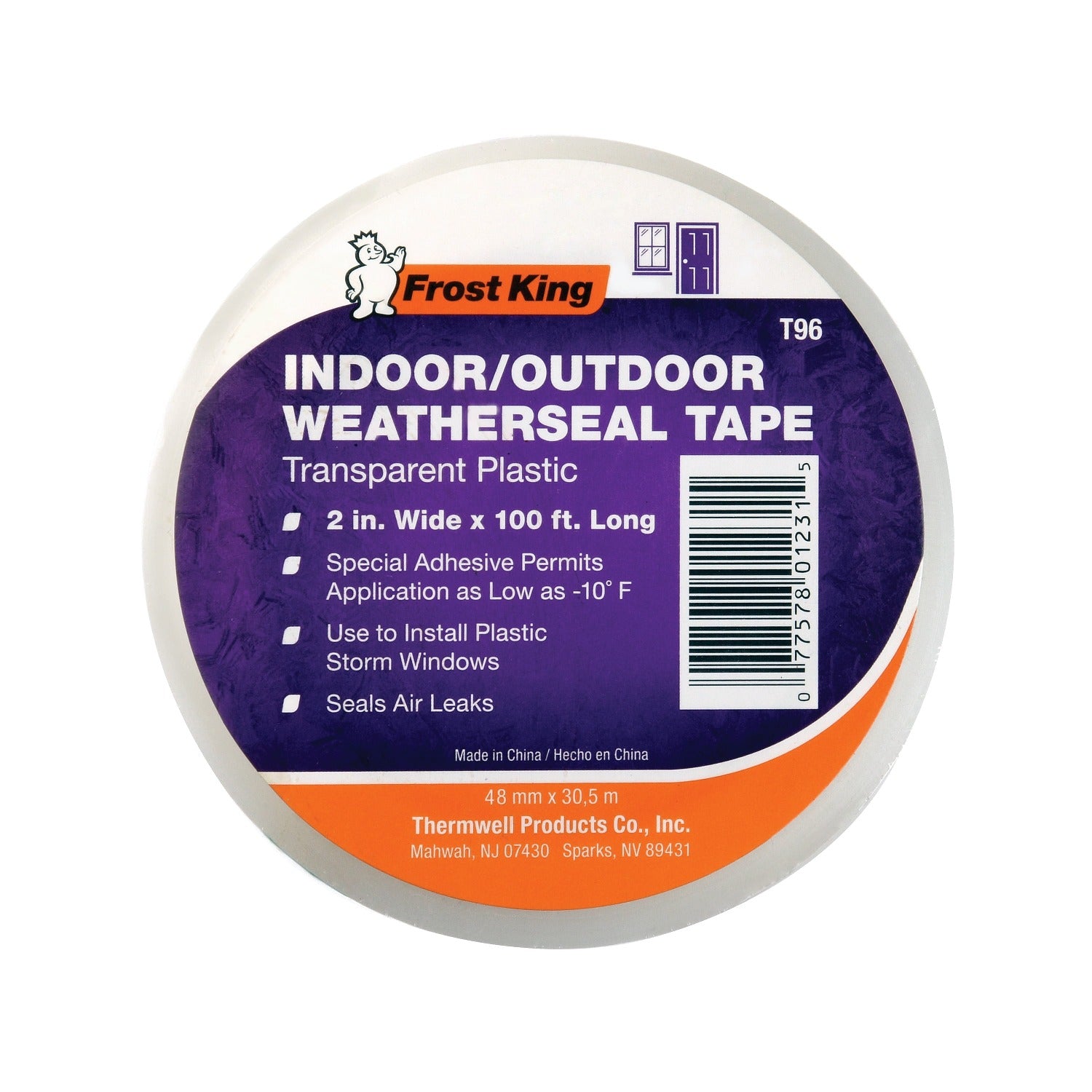 FROST KING Frost King T96H Plastic Weatherseal Tape 2 in x 100 ft