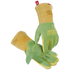 Caiman 1816-L Revolution Deerskin FR Foam Fleece Lined MIG/Stick Welding Gloves Large Green/Gold