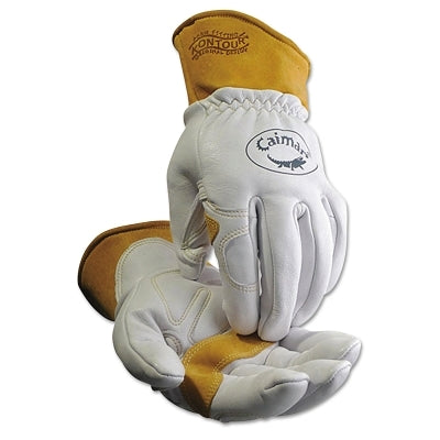 Caiman 1871-XL Multi-Task Gloves Boarhide/Goat/Ovis-Hide Leather X-Large White/Tan