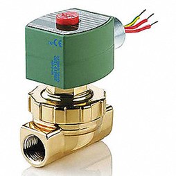 Asco SC8220G404AC120/60 Solenoid Valve DIN Connection Brass 1/2 Inch Normally Closed 120 Alternating Current