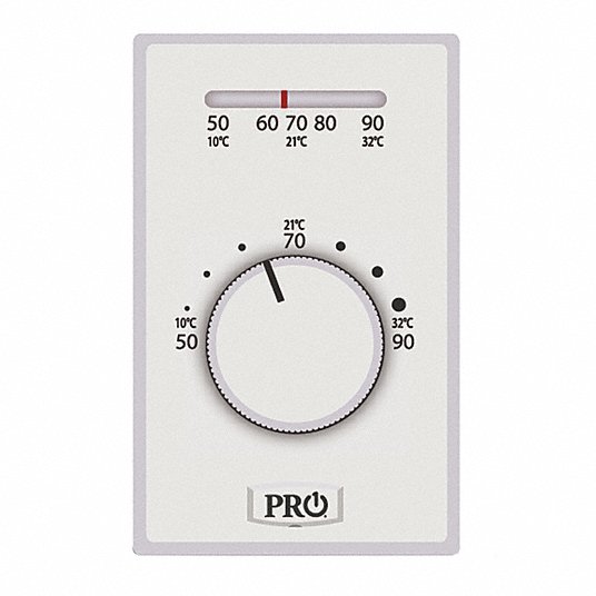 PRO1 IAQ T501ML2 Line Voltage Thermostat, Electric Heat, Mechanical, 2 Wire, Non-Programmable, Heat Only