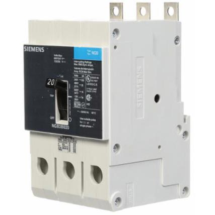 Siemens NGB3B020B 3-Pole 20 Amp 600 Volt 14 kA Molded Case Circuit Breaker