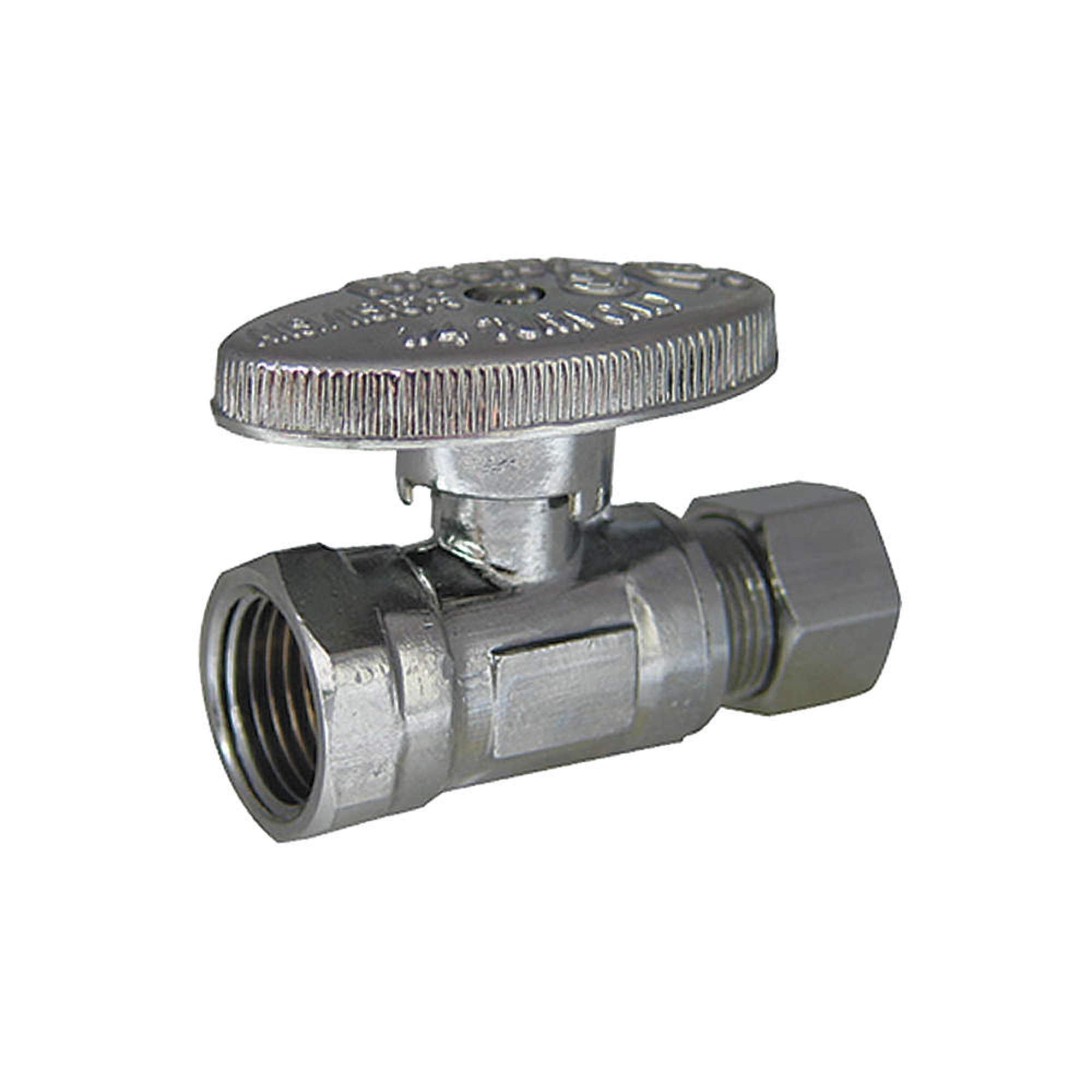 KISSLER Kissler 88-9000 1/4-turn straight stop (3/8 in FIP x 3/8 in compression, pack 10)