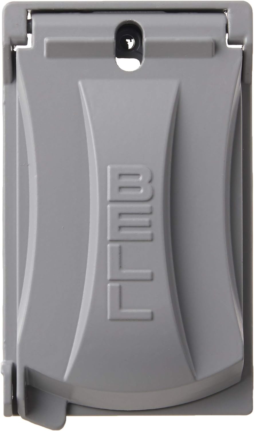 BELL MX1050S Hubbell Bell MX1050S Single-Gang Weatherproof Heavy Duty Universal Flip Cover Gray Finish