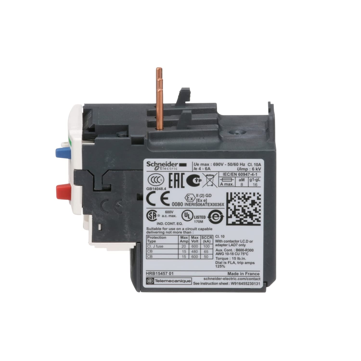 Schneider Electric LRD10 Overload Relay 4-6A 3-Pole