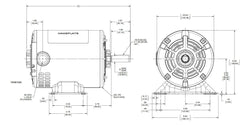 Marathon MS022 56 Frame Open Drip Proof 56S17D2046 General Purpose Motor, 1/2 hp, 1800 RPM, 115 VAC, 1 Split Phase, 1 Speed, Ball Bearing, Rigid Base