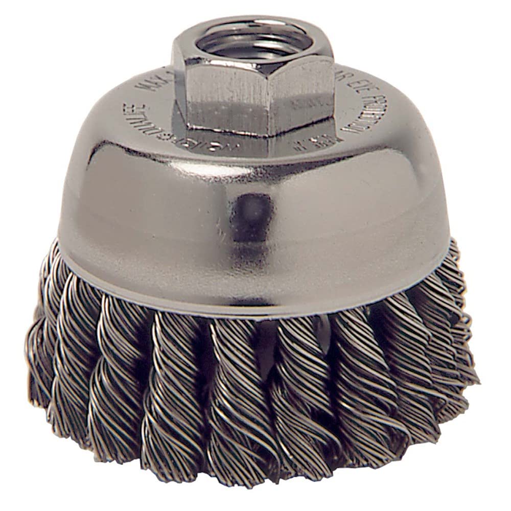 Weiler 13283 Single Row Knot Wire Cup Brush .020 Steel Fill M14 X 2.0 Nut 2-3/4 in Dia