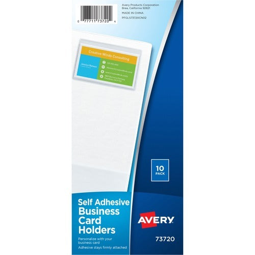 AVERY Avery AVE73720 Business Card Holder 3.5x2 in Clear 10 Pack