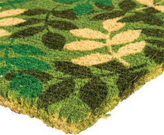 Notrax C11S1830GL Green Leaf Handmade Natural Coir Doormat Entry Mat for Indoor or Outdoor Use 18x30