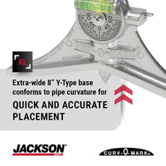 Jackson Safety 14776 Pipe Marker Centering Head Tool Curv-O-Mark Jumbo 7 To Measure Pipes 1 and Up Standard 8 Y-Type Head Adjustable Dial Set Level