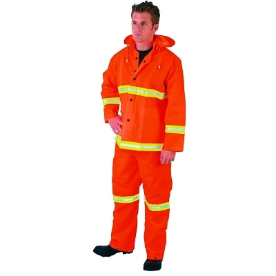 MCR Safety 2013RX4 Luminator 3-Piece Rain Suit PVC/Poly Orange 4X-Large