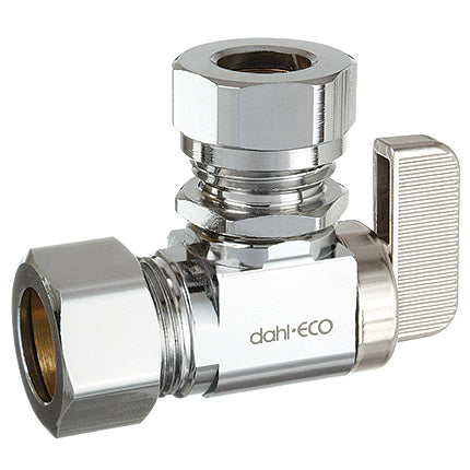 DAHL Dahl Valve 611-33-L5 1/2 Nom Comp x 1/2 OD Comp Angle Supply Stop w/ 1/2 Slip Joint, Lead Free Chrome Plated