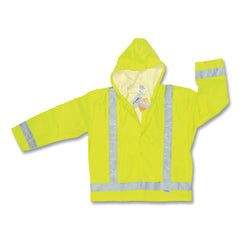 MCR Safety 500RJHL Luminator Rain Jacket - Large, Green, Polyester/Polyurethane, Snaps Closure