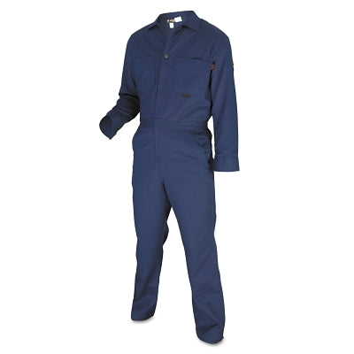 MCR Safety CC1B54 Contractor Flame Resistant Coverall, Size 54, Chest 54 Inch, Waist 51 Inch, Inseam 30 Inch, Royal Blue