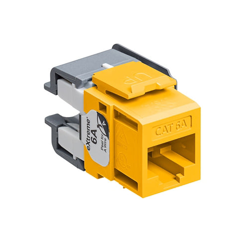 Leviton 6110G-RY6 eXtreme Cat6A QuickPort Jack, Channel-Rated, Yellow