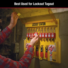 Master Lock 1483BP410 Lockout Tagout Padlock Station, Yellow