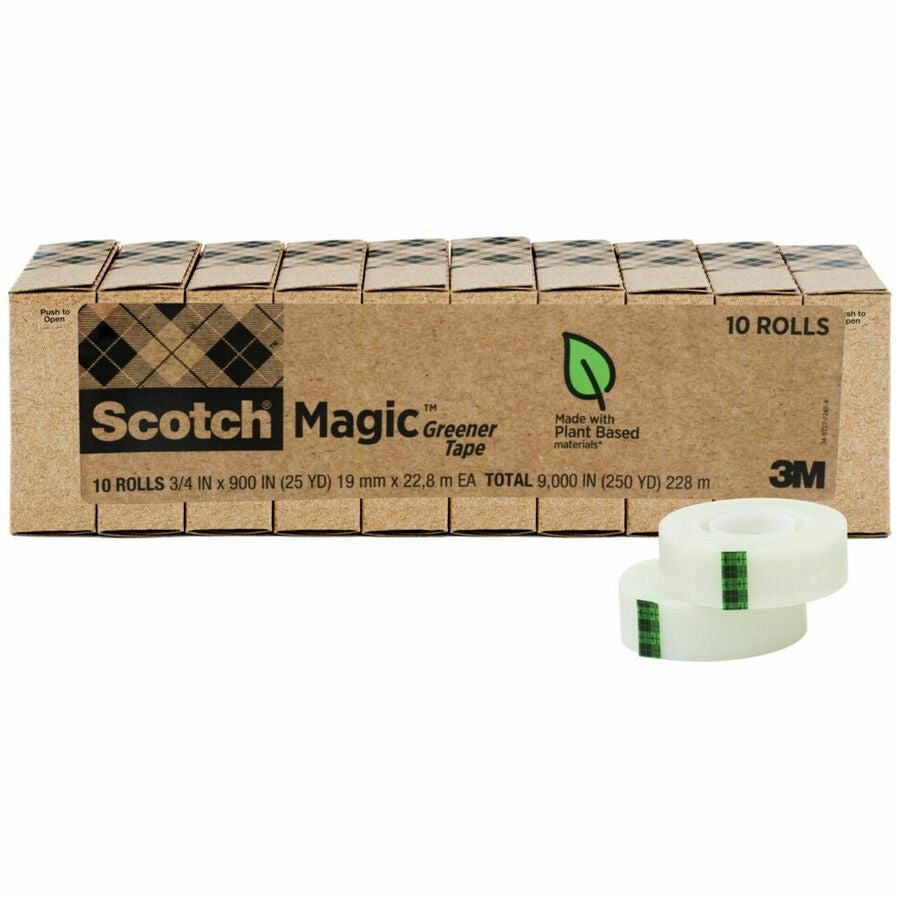 3M 3M MMM81210P Magic Greener Invisible Tape 0.75 in x 25 yd (10 Pack) 81210P