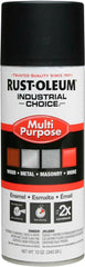 Rust-Oleum 1678830 Industrial Choice 1600 System Semi-Flat Black Aerosol - 12 oz, Pack of 6