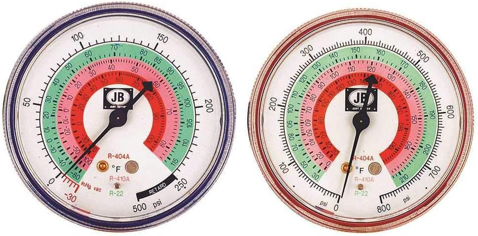 JB Industries M2-460 Standard Manifold Gauge Set R22/R404A/R410A 2-1/2 Inch