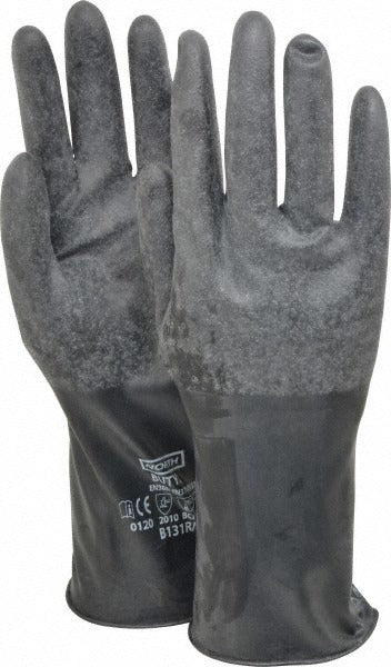 NORTH SAFETY North B131R/8 Butyl Chemical Resistant Gloves Medium