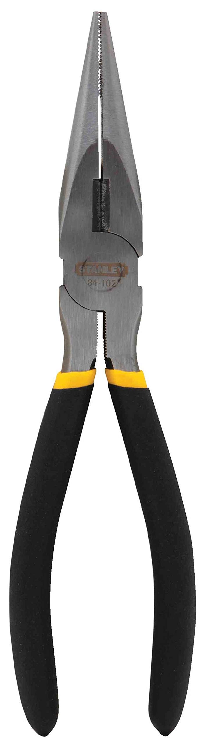 Stanley 84-102 Long Nose Pliers 8 Inches Fixed Joint Black/Yellow