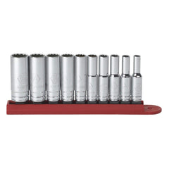 GearWrench 80309D 10 Pc. 1/4 Drive 12 Pt. Deep Socket Set, SAE